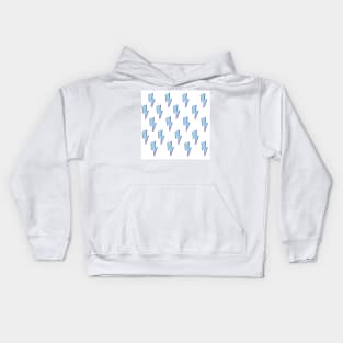 Glitchy Lightning- Blue on White Kids Hoodie